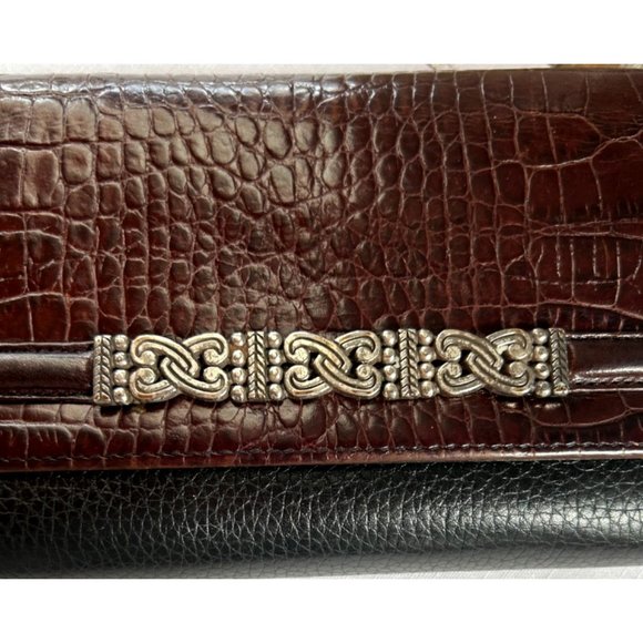 Brighten Large Black and Brown Wallet with Checkbook Holder - Picture 2 of 10